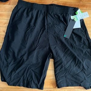 Nylon black shorts with tags still on